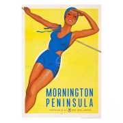 Retro Print - Mornington Peninsula Blue Bathers